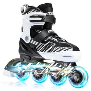 ECOO Patines en línea ajustables para niños y niñas con ruedas iluminadas, patines para niños de 4 a