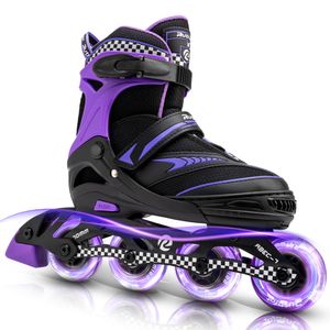 Ruthfot Patines en línea ajustables para niños y niñas, patines iluminados para niños de 6 a 12