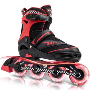 Ruthfot Patines en línea ajustables para niños y niñas, patines iluminados para niños de 6 a 12