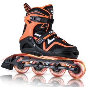 Ruthfot Patines en línea ajustables para niños y niñas, patines iluminados para niños de 6 a 12