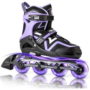Ruthfot Patines en línea ajustables para niños y niñas, patines iluminados para niños de 6 a 12