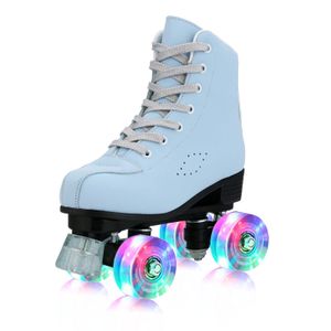 YYW Patines de ruedas para mujeres y hombres, de piel sintética de alta calidad, patines clásicos de