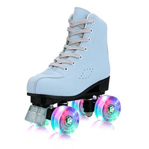 YYW Patines de ruedas para mujeres y hombres, de piel sintética de alta calidad, patines clásicos de