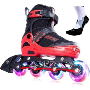 Patines en línea ajustables para niños y adultos con ruedas de luz completa, al aire libre patines
