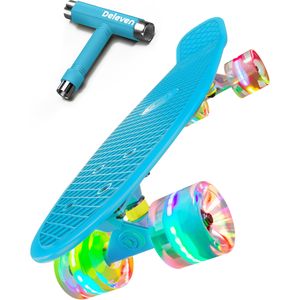 Deleven - Patineta de 22 pulgadas para niños con ruedas LED brillantes, juego completo de regalo con