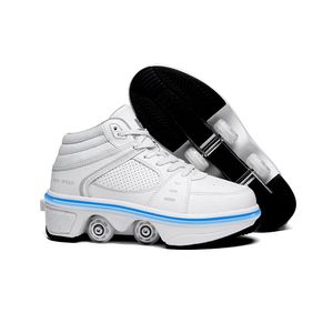 KOFUBOKE Zapatos de patinaje unisex para adultos y niños, con ruedas invisibles, 2 en 1, polea
