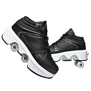 KOFUBOKE Zapatos de patinaje unisex para adultos y niños, con ruedas invisibles, 2 en 1, polea
