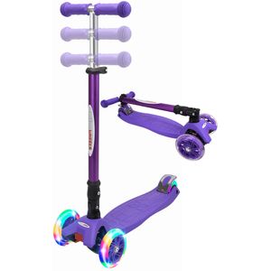 ChromeWheels Patinetes para niños, scooter plegable de lujo, 4 alturas ajustables, 132 libras,