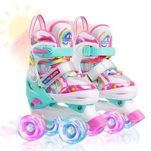 4-Pejiijar - Patines ajustables para niños y niñas de 3 a 6 años, con ruedas luminosas, para regalos