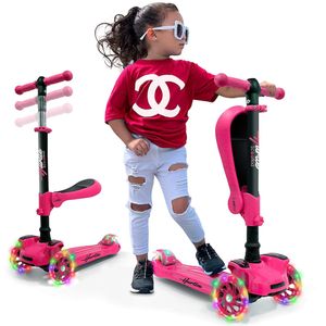 Patinete para niños – Stand &amp; Cruise - Patinete plegable de juguete con altura ajustable,