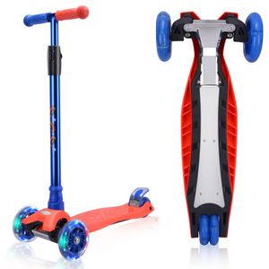 Kick Scooter - Patinete de 3 ruedas para niños, 4 ruedas de poliuretano ajustables en altura extra