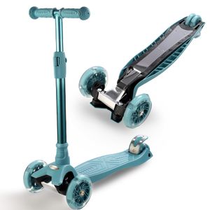 Kick Scooter - Patinete de 3 ruedas para niños, 4 ruedas de poliuretano ajustables en altura extra