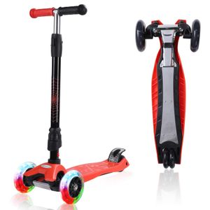 Kick Scooter - Patinete de 3 ruedas para niños, 4 ruedas de poliuretano ajustables en altura extra