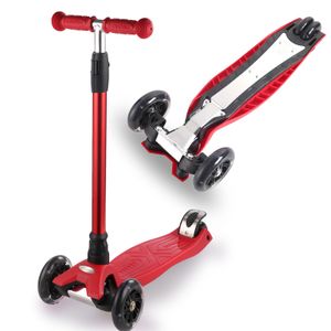 Kick Scooter - Patinete de 3 ruedas para niños, 4 ruedas de poliuretano ajustables en altura extra