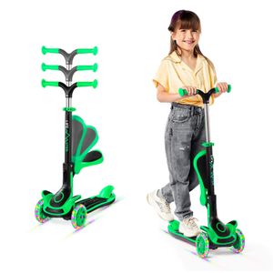 Patinete para niños – Asiento plegable – Luces LED para ruedas se iluminan al rodar – Patinete de 3