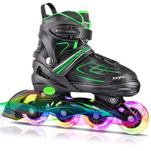 KAQINU Patines en línea ajustables, patines en línea para exteriores con ruedas de iluminación