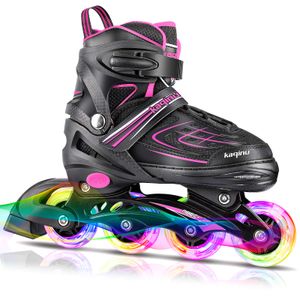 KAQINU Patines en línea ajustables, patines en línea para exteriores con ruedas de iluminación