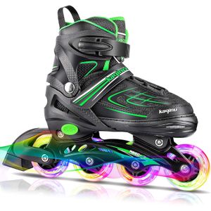 KAQINU Patines en línea ajustables, patines en línea para exteriores con ruedas de iluminación