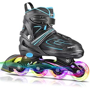KAQINU Patines en línea ajustables, patines en línea para exteriores con ruedas de iluminación