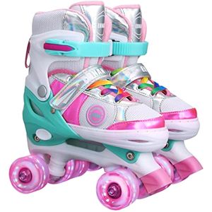 Kids Adjustable Roller Skates for Girls Boys Beginner, 4 Size Adjustable Roller Skates with Light Up