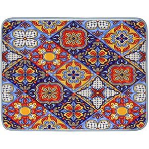 Tapete de secado de platos para encimera de cocina, almohadilla de secado de platos mexicana