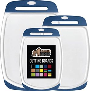 The Original Gorilla Grip - Juego de 3 tablas de cortar de cocina 100% libre de BPA, reversible,