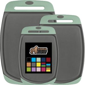 The Original Gorilla Grip - Juego de 3 tablas de cortar de cocina 100% libre de BPA, reversible,