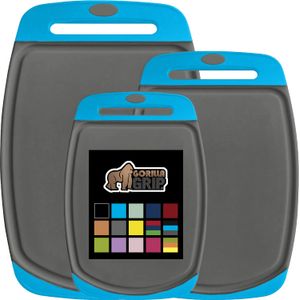 The Original Gorilla Grip - Juego de 3 tablas de cortar de cocina 100% libre de BPA, reversible,