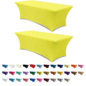 ABCCANOPY Paquete de 2 manteles de elastano de 6 pies, rectangulares, ajustables de poliéster,