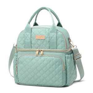 AIJIEKE Bolsa de almuerzo para hombres y mujeres, lonchera de doble compartimento, bolsas de