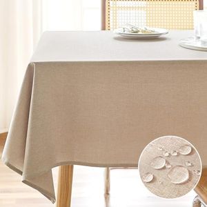 AUSSPVOCT Mantel rectangular de lino texturizado de 52 x 70 pulgadas, impermeable, a prueba de