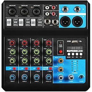 Mezclador de audio profesional, sistema de consola de tablero de sonido ALPOWL de 5 canales,