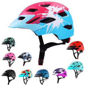 Casco de bicicleta para niños y jóvenes, ajustable, multideporte, ciclismo, scooter, luz LED, visera