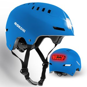 Casco de bicicleta con luces LED, casco de bicicleta para viajeros, casco de ciclismo recargable por