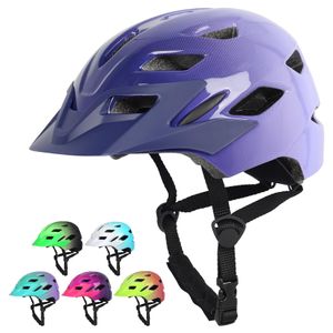 Casco de bicicleta para niños y jóvenes, ajustable, multideporte, ciclismo, scooter, luz LED, visera