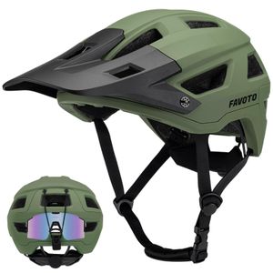Favoto - Casco de bicicleta de montaña – Casco ligero de doble carcasa para MTB casco de bicicleta