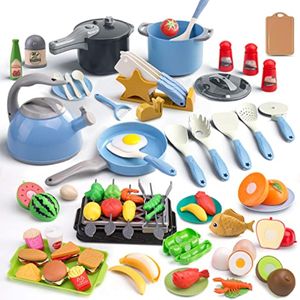 Zero Zoo 105 piezas de accesorios de juguete de cocina para niños, juego de cocina con ollas y