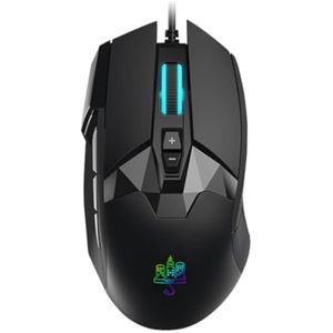 MOJO Pro Performance - Mouse silencioso para juegos, con cable con 9 botones programables,