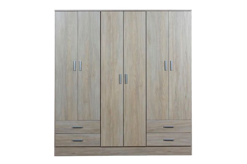Placard Ricchezze Tana Eco 6 Ptas 4 Cajones Fresno Blanco