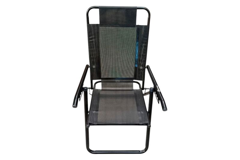 Reposera Plegable Descansar 5 Pos 80040 Aluminio Negro