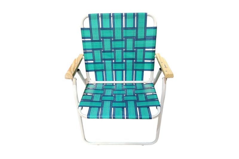 Sillón Plegable Descansar 10001 Apoyo Madera Verde Azul