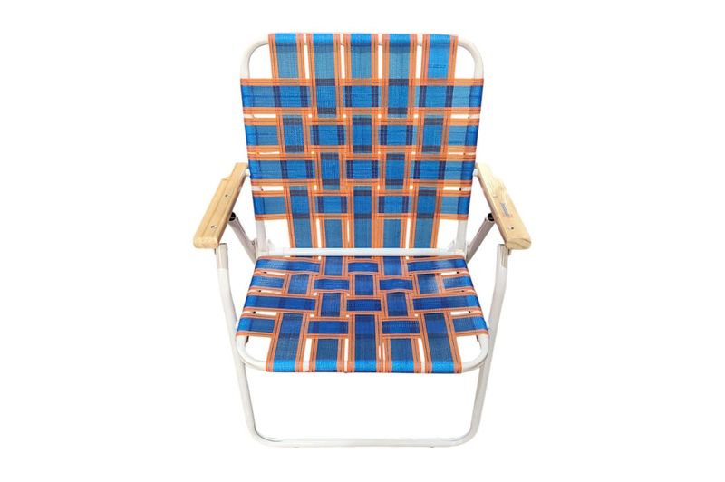 Sillón Plegable Descansar 10001 Apoyo Madera Azul Naranja