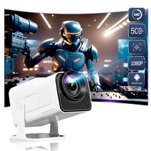 Soporte ajustable de 180°: Mini proyector inteligente HIPPUS con WiFi y Bluetooth, Full HD 1080P,