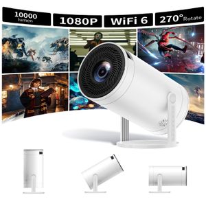 Mini proyector con WiFi y Bluetooth 4K, soporte ajustable de 270°, proyector de cine portátil para