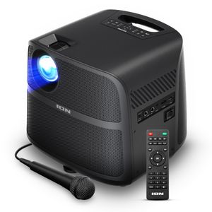 ION Proyector LED portátil para exteriores con altavoces de 70 W, Bluetooth, batería recargable,