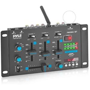 Pyle Mezclador de audio inalámbrico para DJ, 3 canales, compatible con Bluetooth, controlador de DJ,