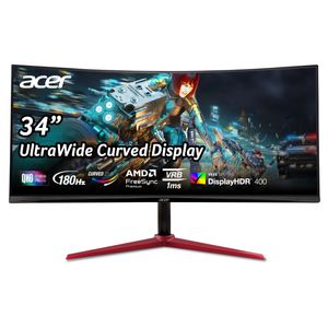acer Nitro UWQHD 3440 x 1440 1500R Monitor curvo para juegos de PC de 34 pulgadas | AMD FreeSync