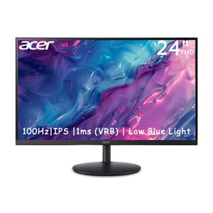 acer Monitor de oficina para juegos FHD de 24 pulgadas, sin bordes de 3 lados, 100 Hz, AMD FreeSync,