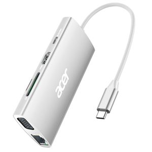 Acer Concentrador USB C con HDMI de 4 k@30 Hz, adaptador USB C 9 en 1 a Ethernet, estación de