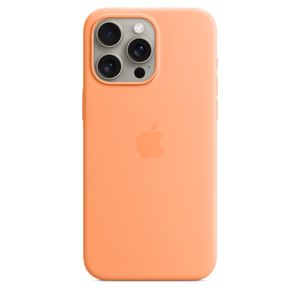 Apple - Funda de silicona para iPhone 15 Pro Max con MagSafe, sorbete naranja